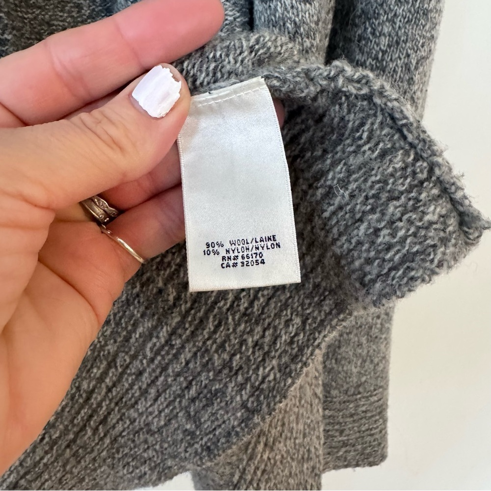 Anthropologie Kyu Yamate Gray Wool Structured Puff Sleeve Cardigan Sweater L - Picture 9 of 9